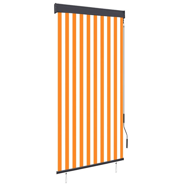 Un Store Roulant Store roulant d'extérieur 100x250 cm Blanc et orange vidaXL | Leroy Merlin
