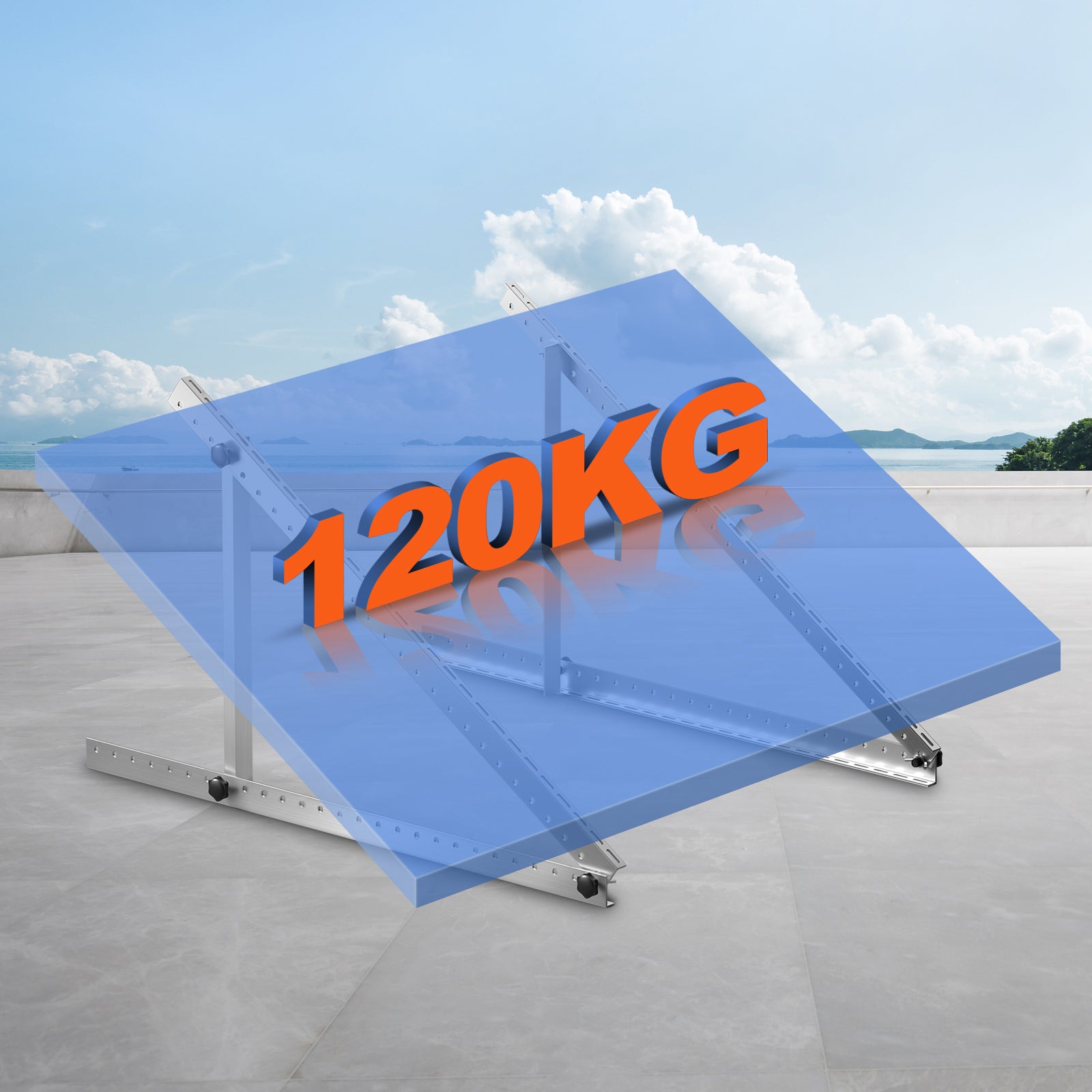 Staffa di Montaggio per Pannello Solare 50 Pollici, Regolabile da 0 a 90°, Supporta Pannelli Solari da 100-550 W, Gambe Inclinabili Pieghevoli VEVOR - 8