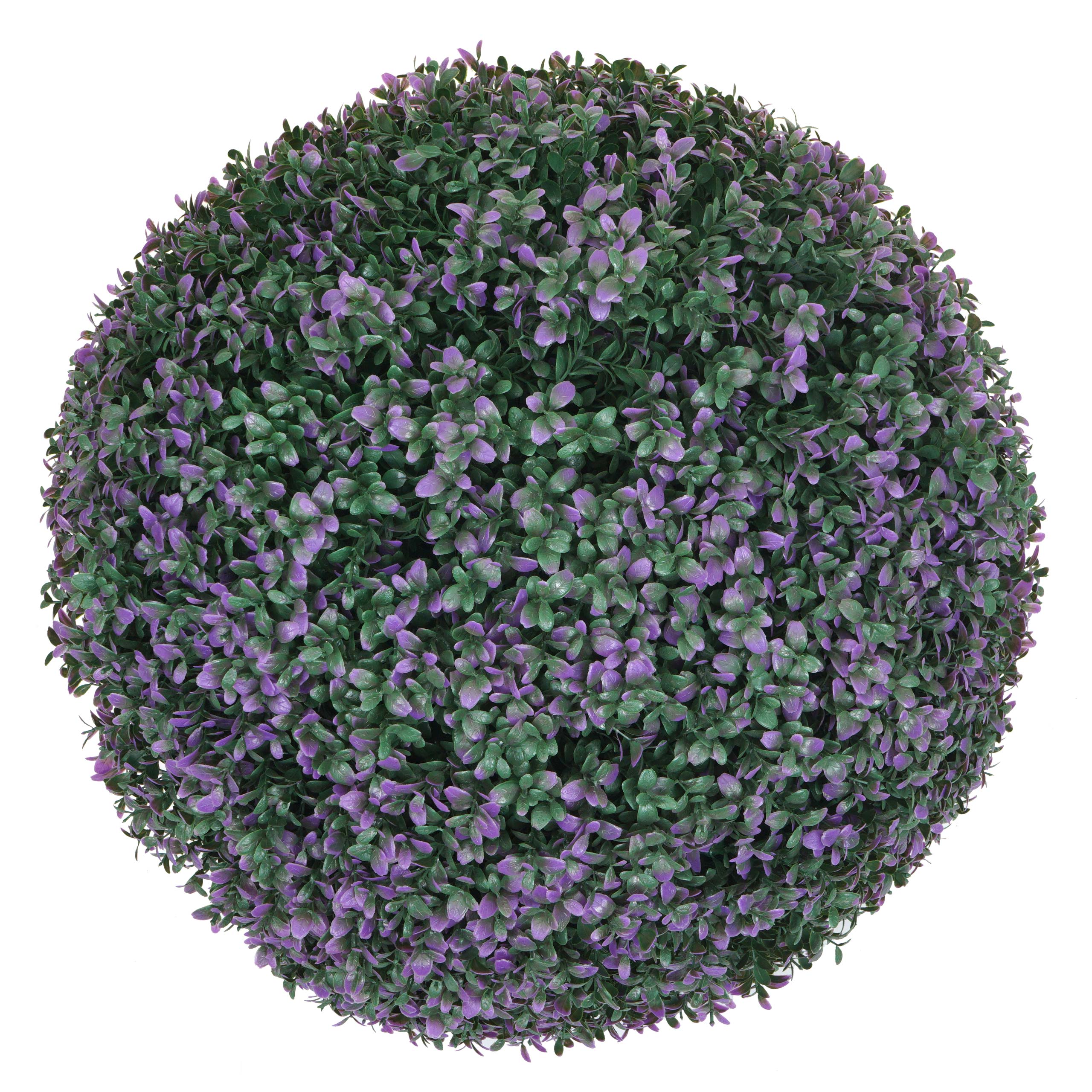 Sztuczny krzew HWC-L77, kula ozdobna w pudełku sztuczna roślina buxus, zewnętrzna Ø 55cm ~ fioletowy