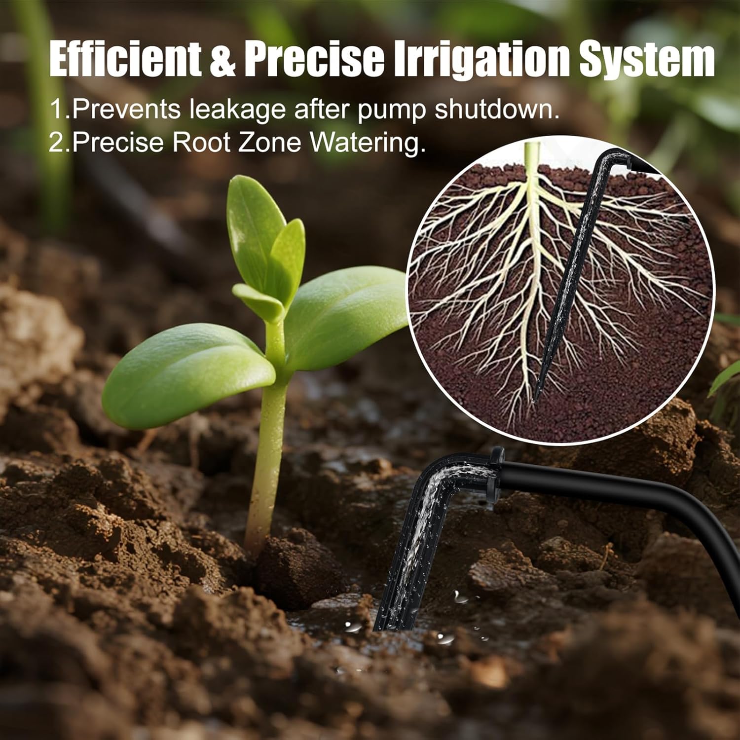 Kit d'irrigation goutte à goutte automatique à énergie solaire,système d'arrosage des plantes,minuterie intelligente,adapté aux jardins et aux serres - 7