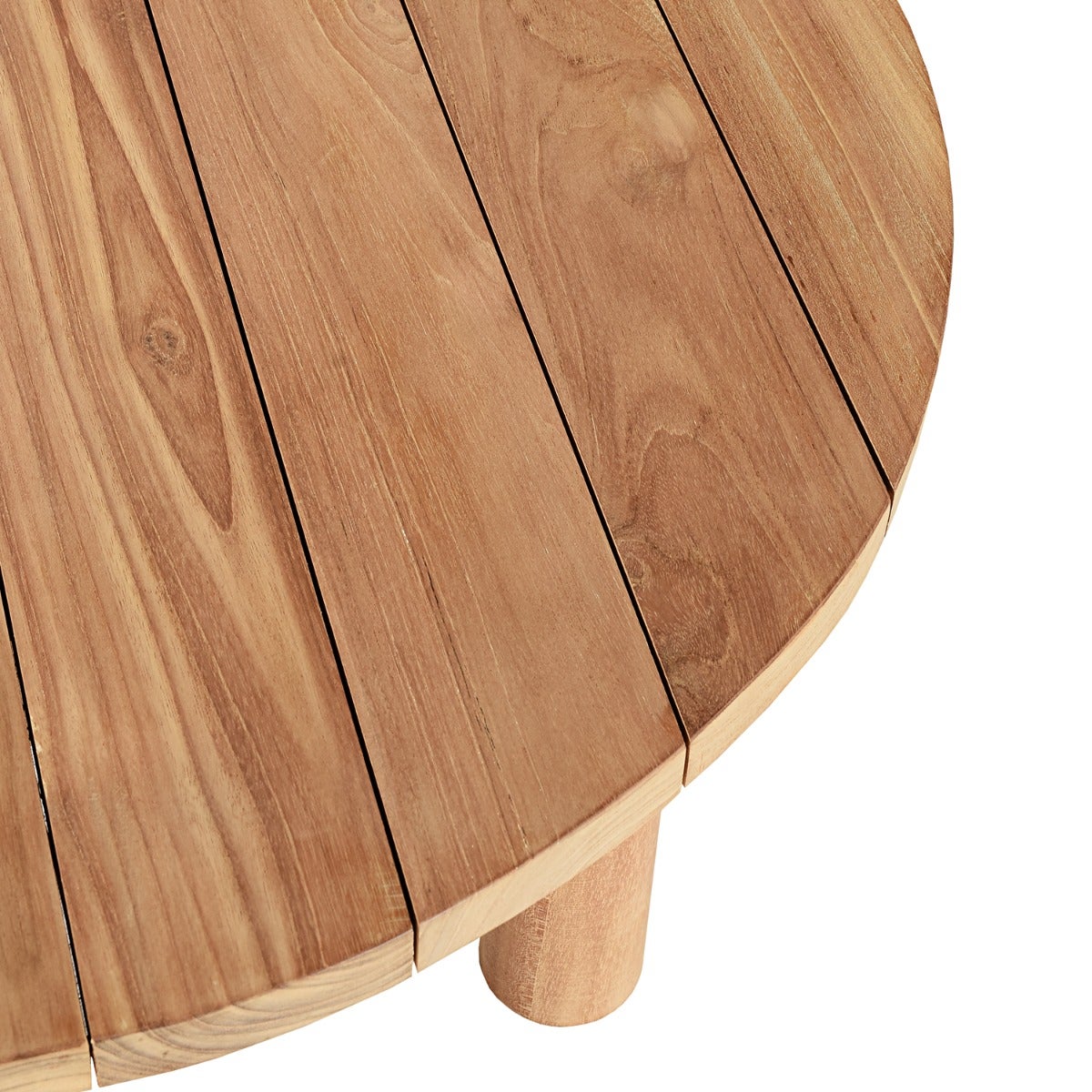 Table basse de jardin rond en Teck Marron - 5
