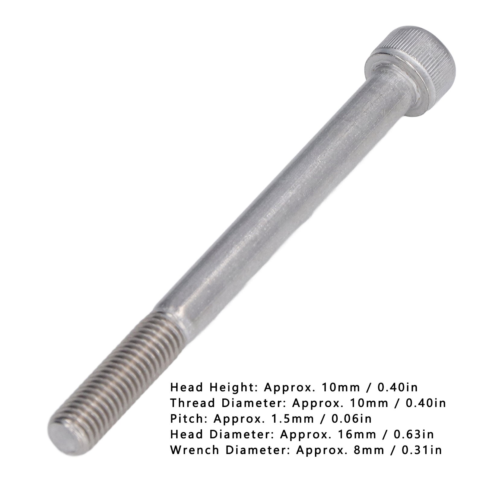 Bulloni A Testa Cilindrica East Coast Bolts 3/8-16 X 2-1/4 - Acciaio Inox 18-8 - Confezione 10 Pezzi