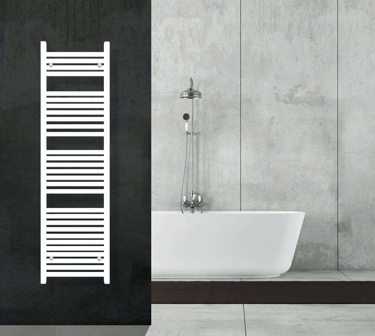 Scaldasalviette Termoarredo Bianco 150x60 Cm - Interasse 55cm, Potenza 729W, Per Bagno, Con Valvola Sfiato - Foto 4