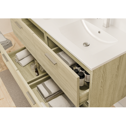 Meuble de salle de bain MINAO 120 en kit Bois Clair 4T - 2