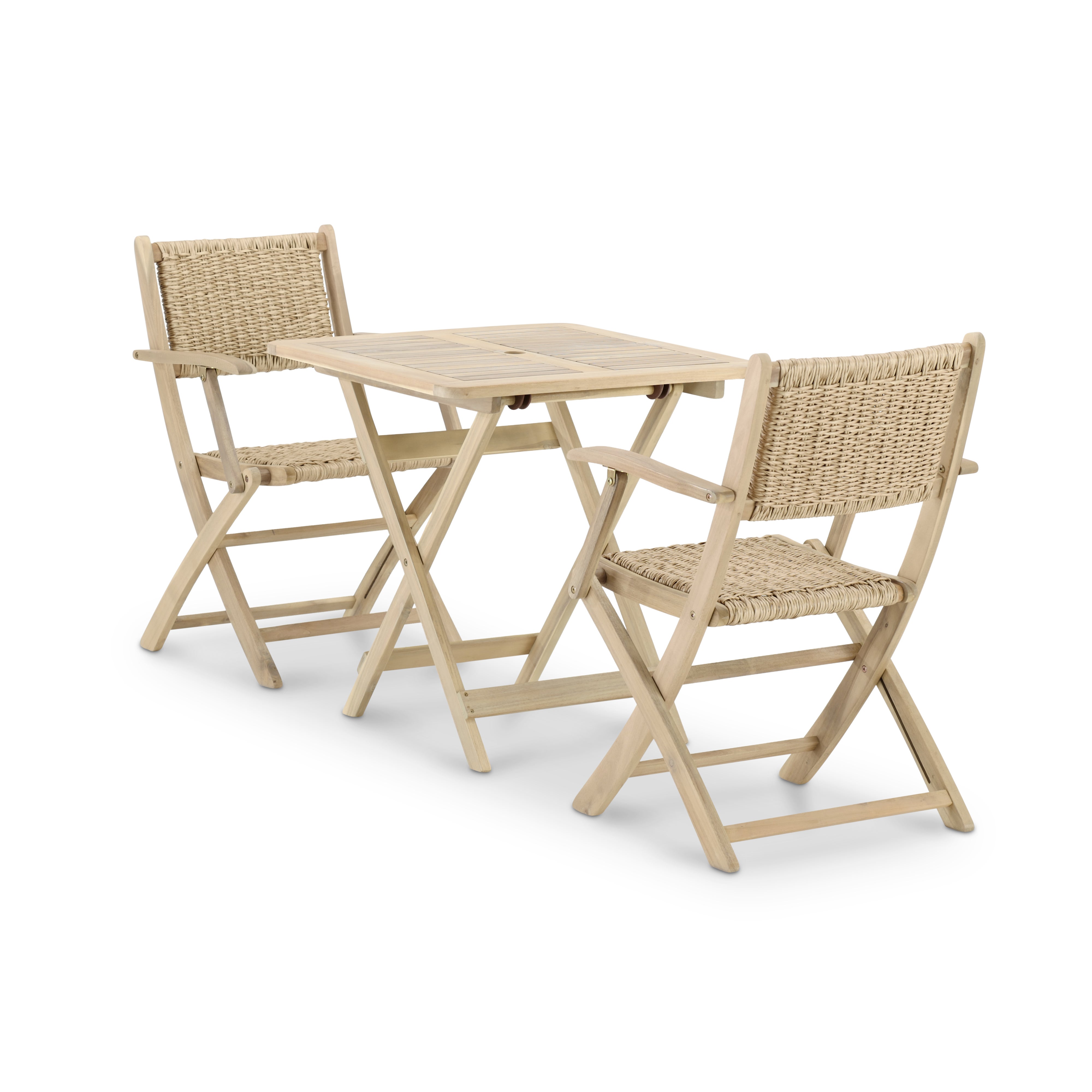 Tavolino Pieghevole Da Giardino KADAX Con 2 Sedie A Sdraio - In Legno, Colore Blu, Per Balcone E Campeggio - 7