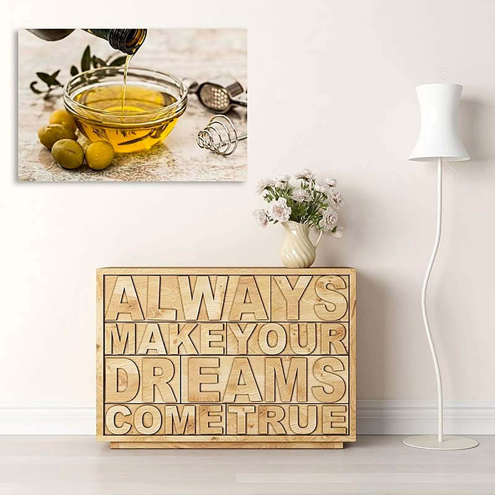 Tableau bois l'huile d'olive et les olives - 120 x 80 cm - 4