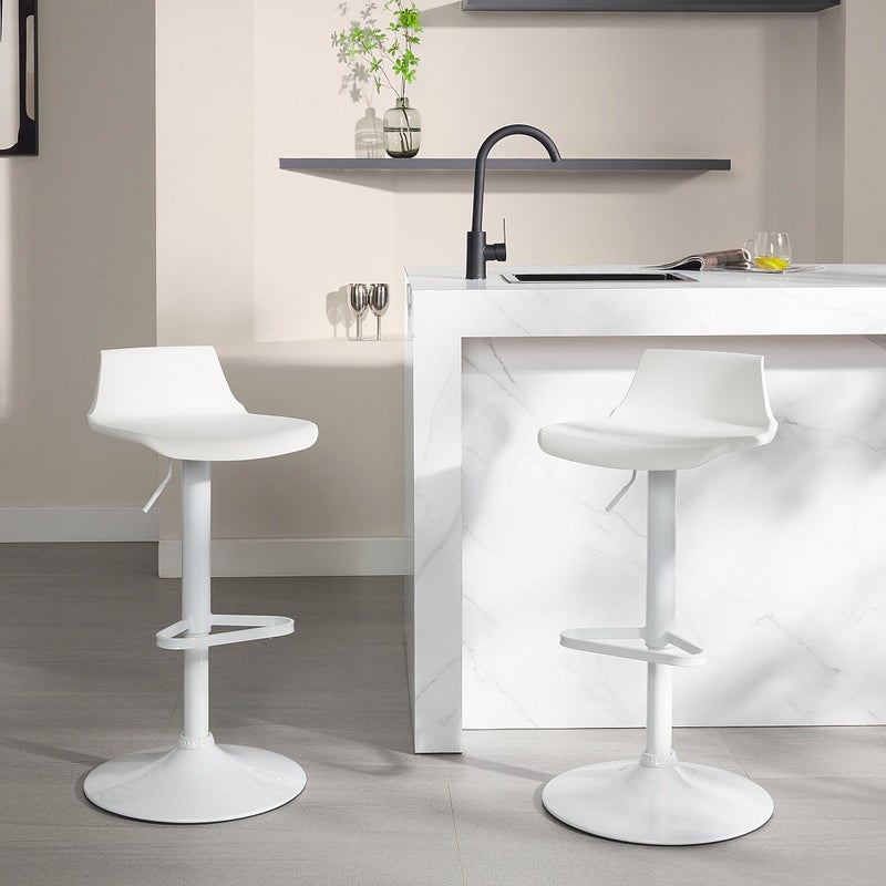 Stołek barowy CALAS - Polipropylen - Kolor biały