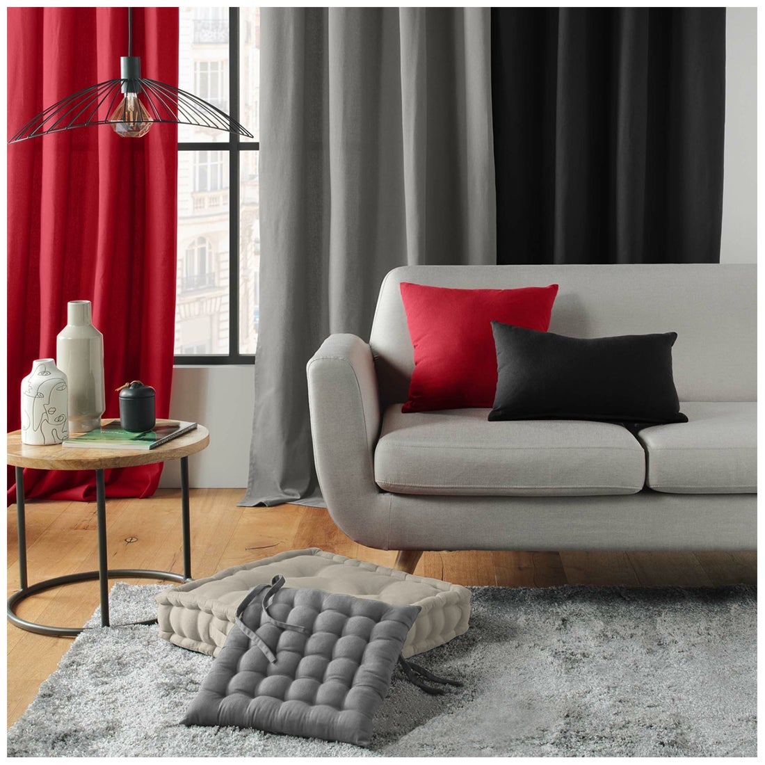 Acomoda Textil – Cojín de Suelo Acolchado con Asa de Transporte 50x50x10 cm. Cojines para Palets, Banco, Silla y Suelo. (Beige, 1 Unidad) - 4