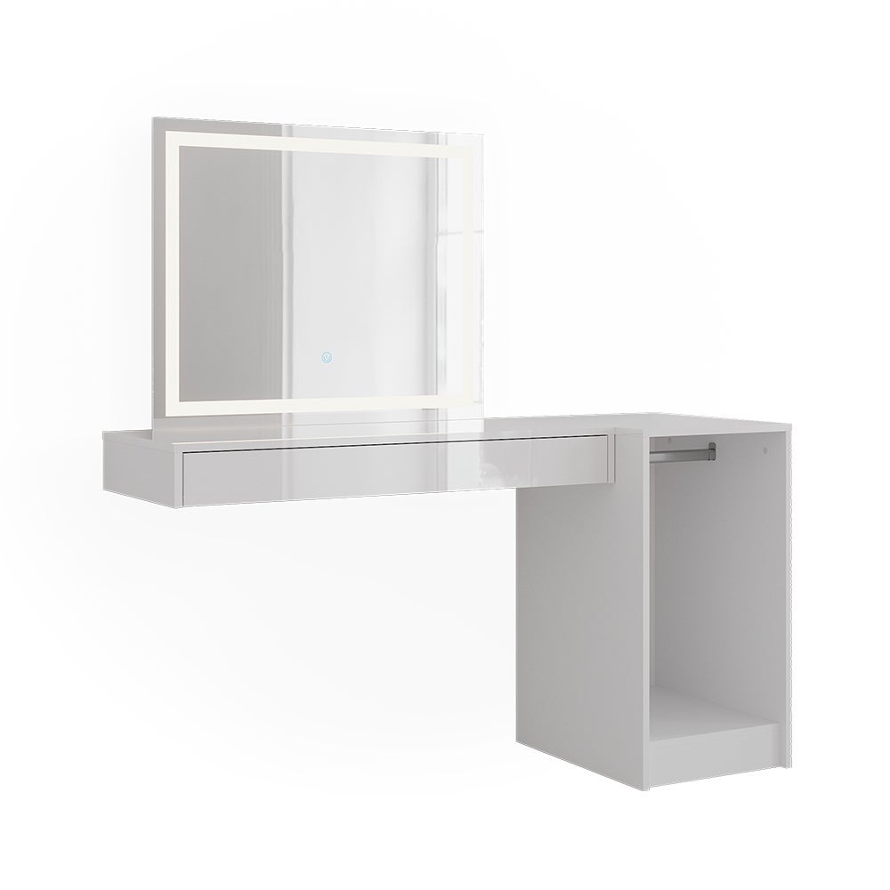 Vicco Stół toaletowy Sherry, Biały, 100 cm 3 części