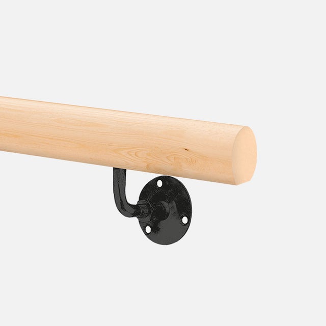 Kit main courante en sapin avec supports de fixation