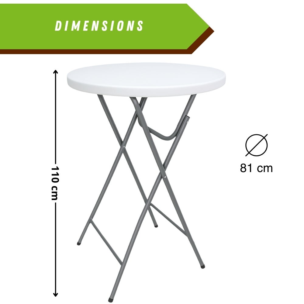 Table mange debout pliante Ø81 x H110 cm – robuste et facile à ranger - 5