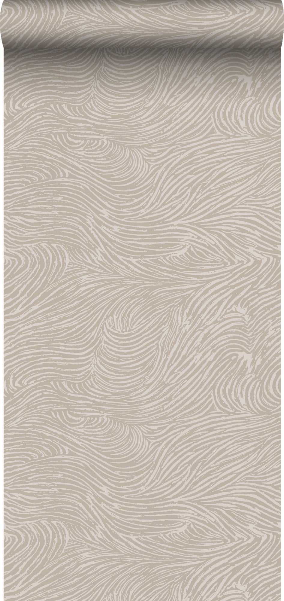 Tapeta faliste linie 3D taupe - 53 cm x 10.05 m - ESTAHOME