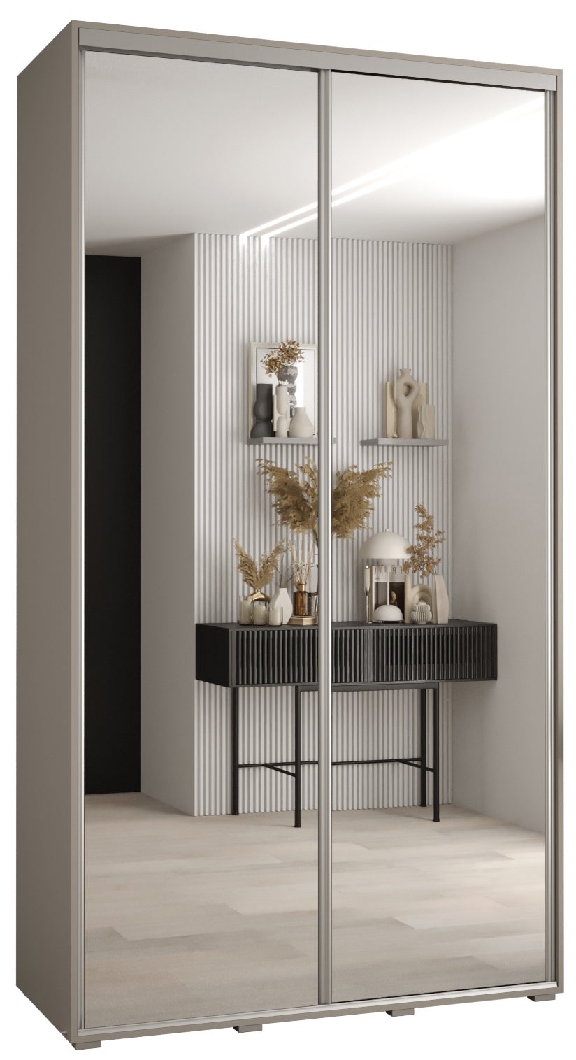 Szafa przesuwna z lustrem wysoka Dakota 2 130 x 60 x 235,2 cm kaszmir + u. Srebrny - Abiks Meble