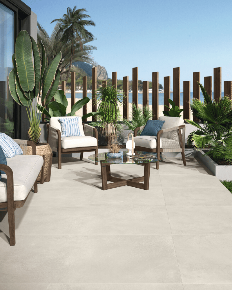 Carrelage Sol Intérieur 80x80 cm - Aspect Pierre Ivoire mate rectifié ...