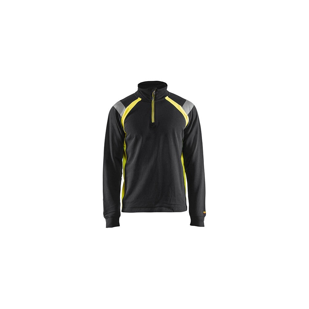 Sweat haute visibilité Blaklader col camionneur Noir / Jaune S - 6