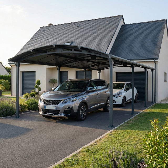 Carport Arcadia 8,63 x 3,59 m Gris Canopia