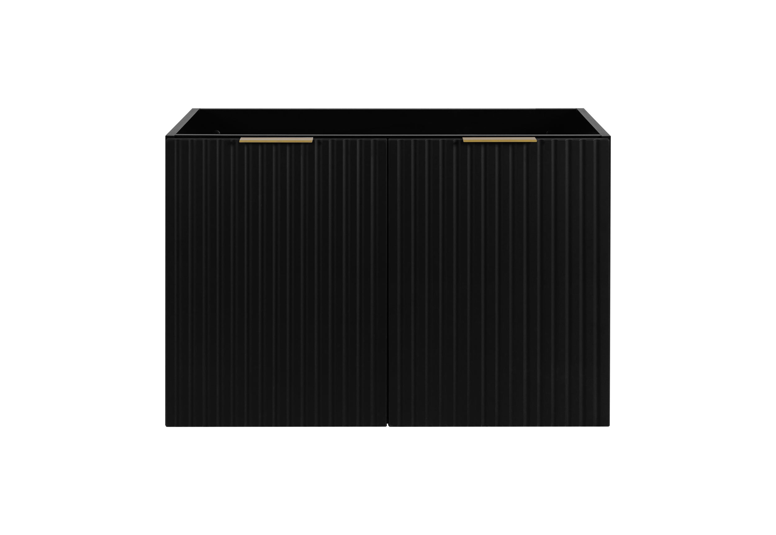 Zestaw łazienkowy FLOW 120 cm czarny z regałami ryflowany front - 6