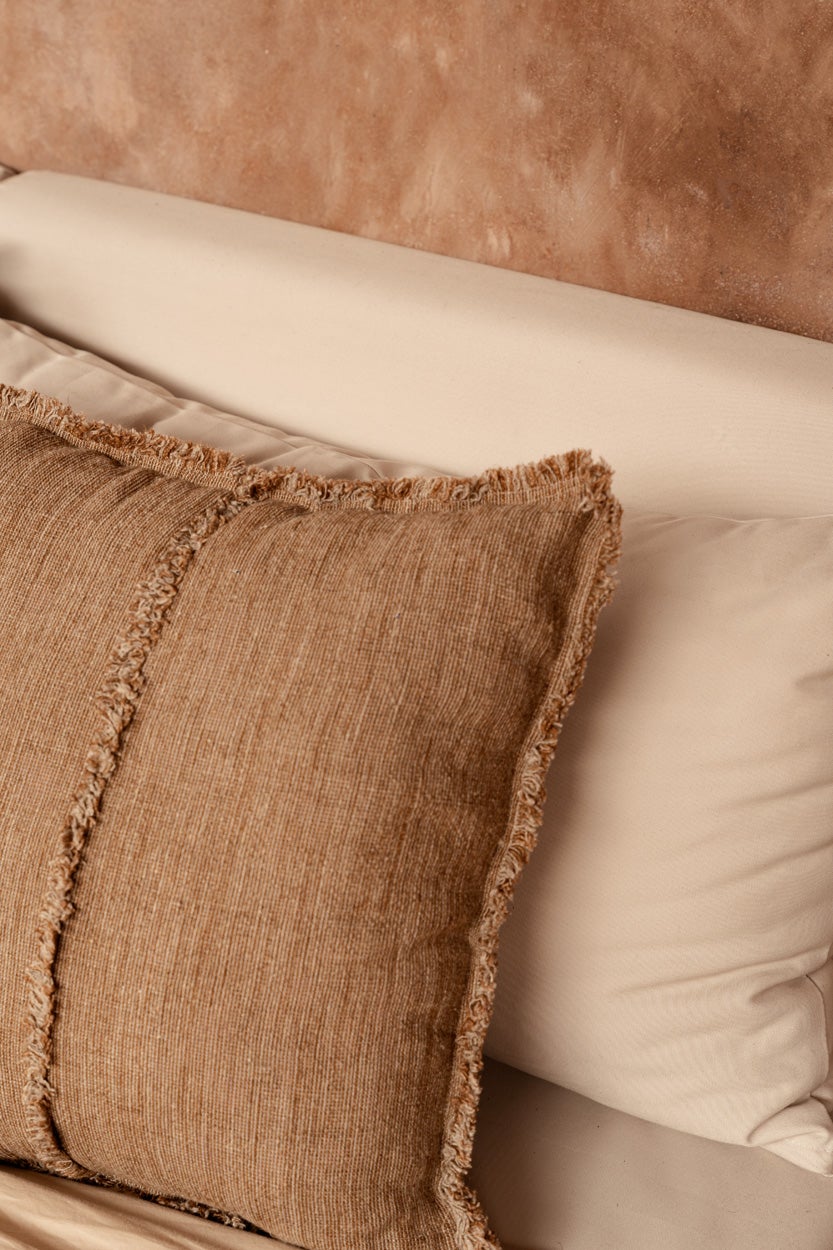 La Sahara Fringe Housse de Coussin - Brun Naturel - 50x50 - 2