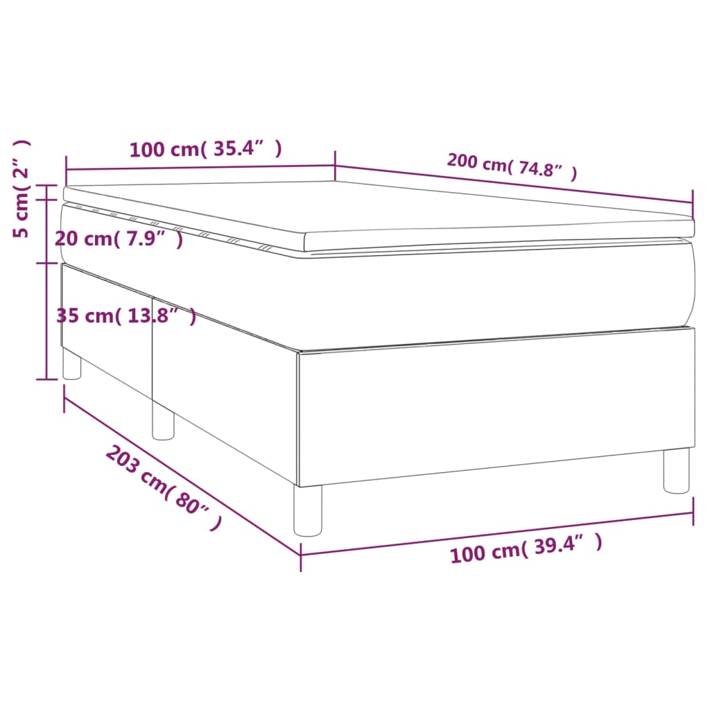Sommier à lattes de lit avec matelas Bleu foncé 100x200 cm — COMFORTXL - 10