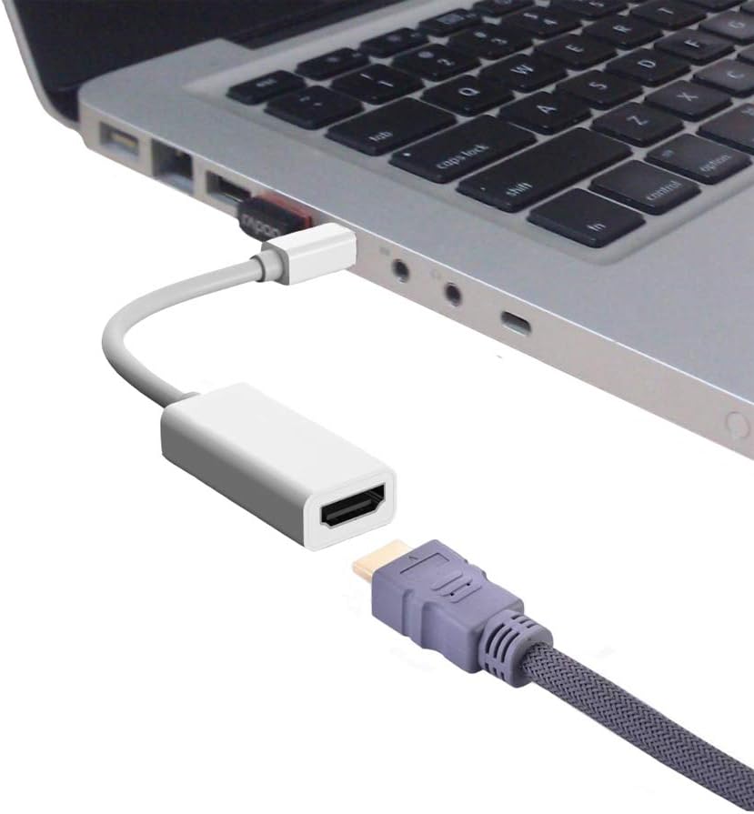 WARRKY Adattatore Mini DisplayPort a HDMI 4K, (Alta velocità, 2K 60Hz, 1080P 120Hz) Adattatore Thunderbolt a HDMI, Compatibile con MacBook Air/Pro, iMac, Surface Pro, monitor/proiettore/TV