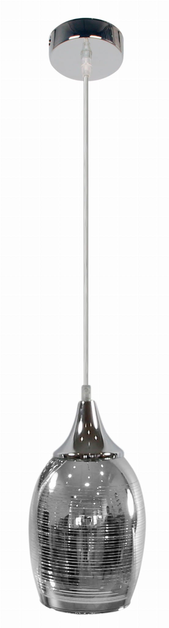Lampa sufitowa wisząca Marina chromowana 1xE27x60W szklany klosz wym: 125 x 14 x 14 cm szkło Candellux