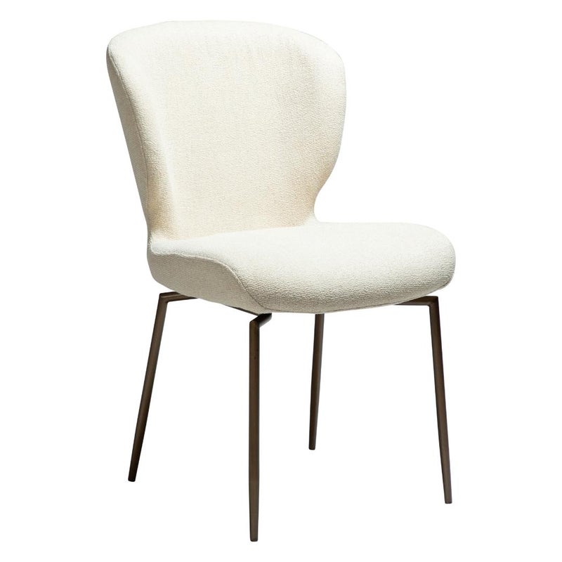 Glory Dan-Form krzesło stołowe nogi obrotowe bouclé offwhite.