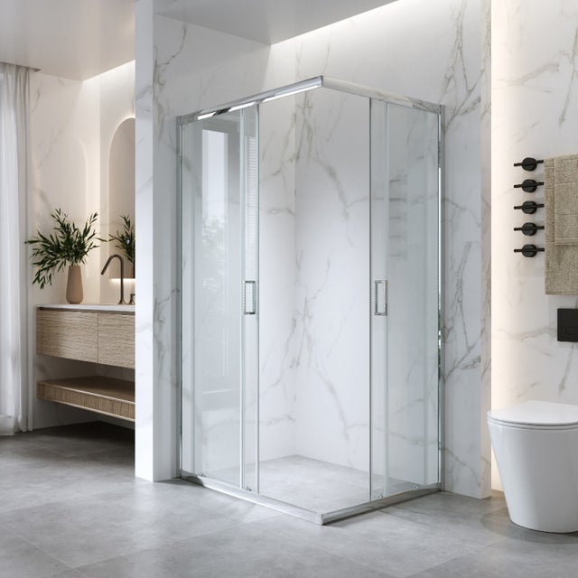 Box Doccia Angolare Scorrevole 70x100 Cm H 185 cm Vetro 6 mm Trasparente| Kiro