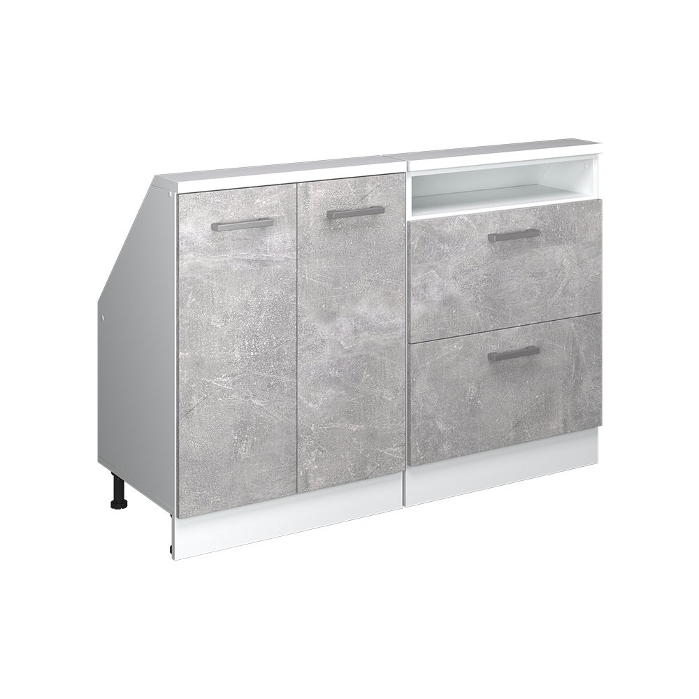 Vicco Szafka kuchenna na dach skośny R-Line, Beton, 120 cm Zestaw 2 sztuk