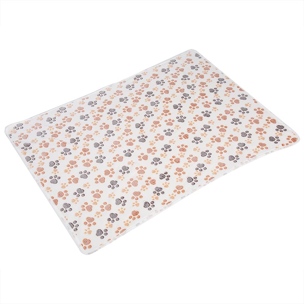 Lot de 2 couvertures de Noël lavables en polaire douce et chaude avec motifs de pattes de flocon de neige et de pattes pour chien, chiot et chat (100 x 120 cm