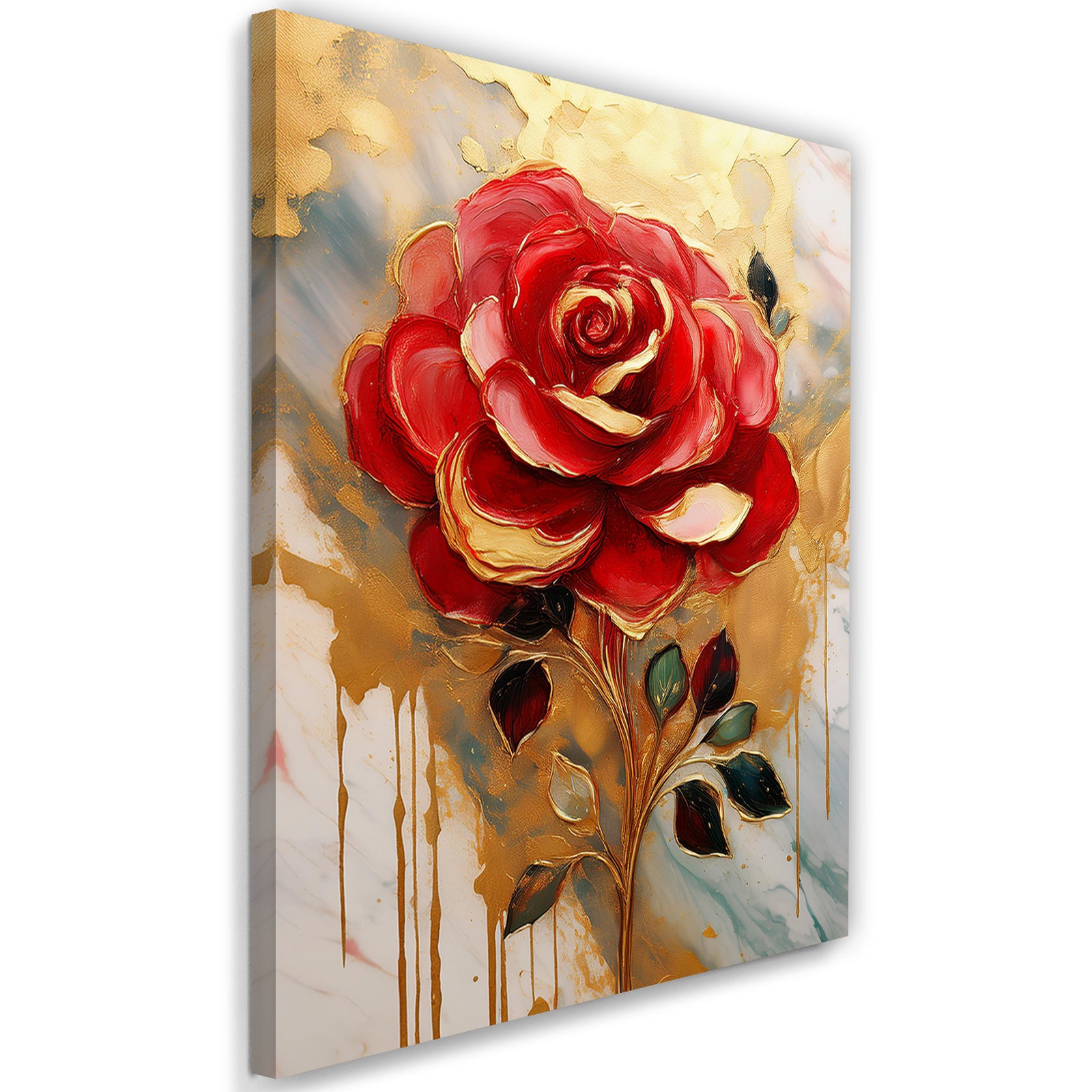 Obraz na płótnie, Róża Złoto Glamour 80x120