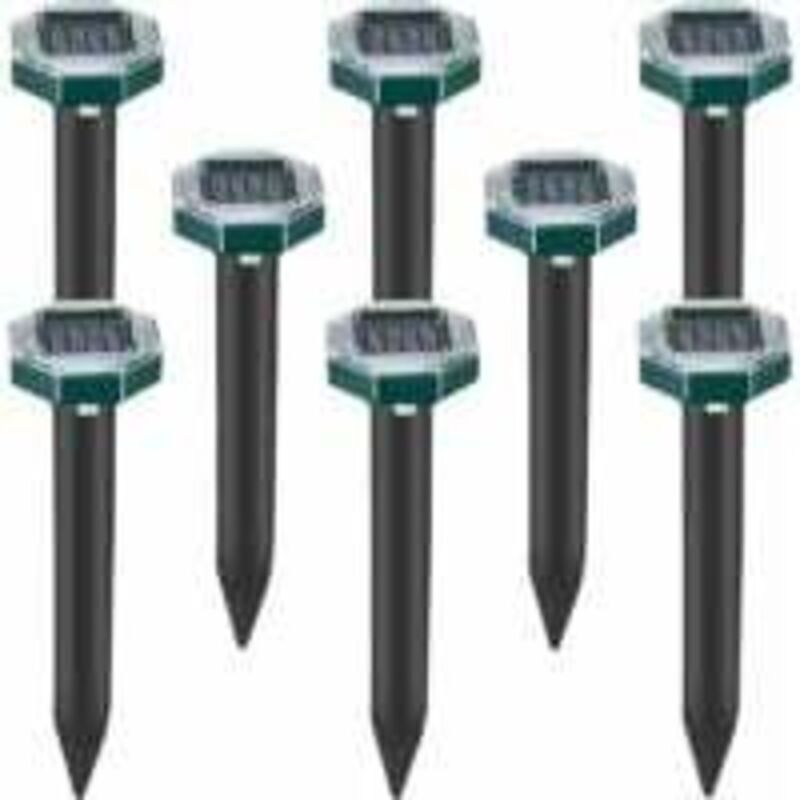 Debuns Lot de 8 répulsifs à ultrasons solaires pour taupes et — free download