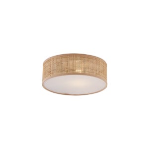 Lampada Da Soffitto Orientale Tromma In Rattan E Legno, 30 Cm, Regolabile, Per Soggiorno E Camera - 2