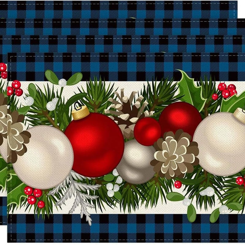 Zestaw 4 zmywalnych podkładek świątecznych na świąteczne posiłki