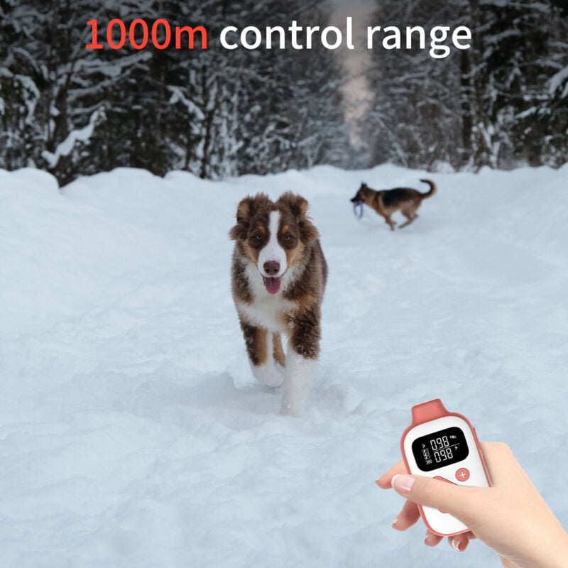 Collar de adiestramiento canino a prueba de descargas eléctricas con función de control remoto, resistente al agua y recargable, 3 modos. - 4