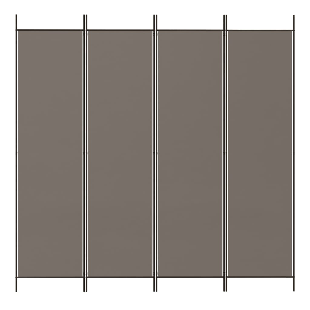 Cloison de séparation 4 panneaux en tissu gris anthracite 200x220 cm - COMFORTXL - 3