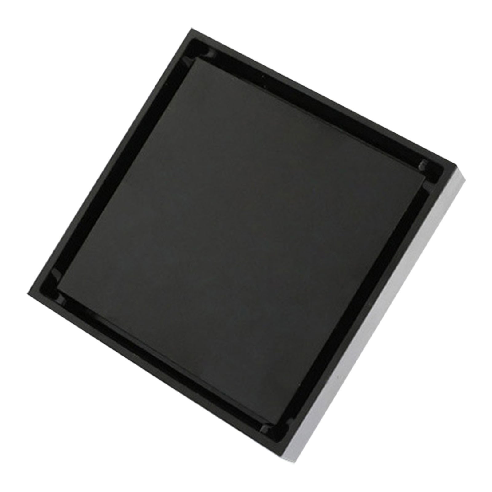 Scarico A Pavimento Quadrato In Acciaio Inox, Con Coperchio Anti-odore, Per Doccia E Lavatrice, 10x10x2,5 Cm, Nero - 2