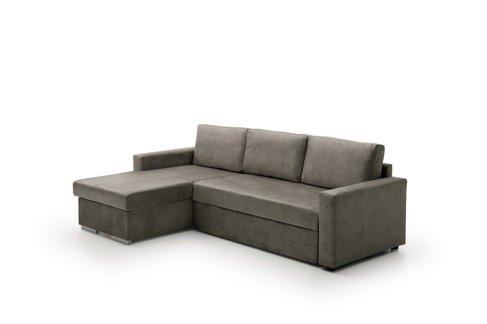 Sofa Cama Chaise Longue Isabella Low Cost Gris Oscuro Izquierda | Leroy ...