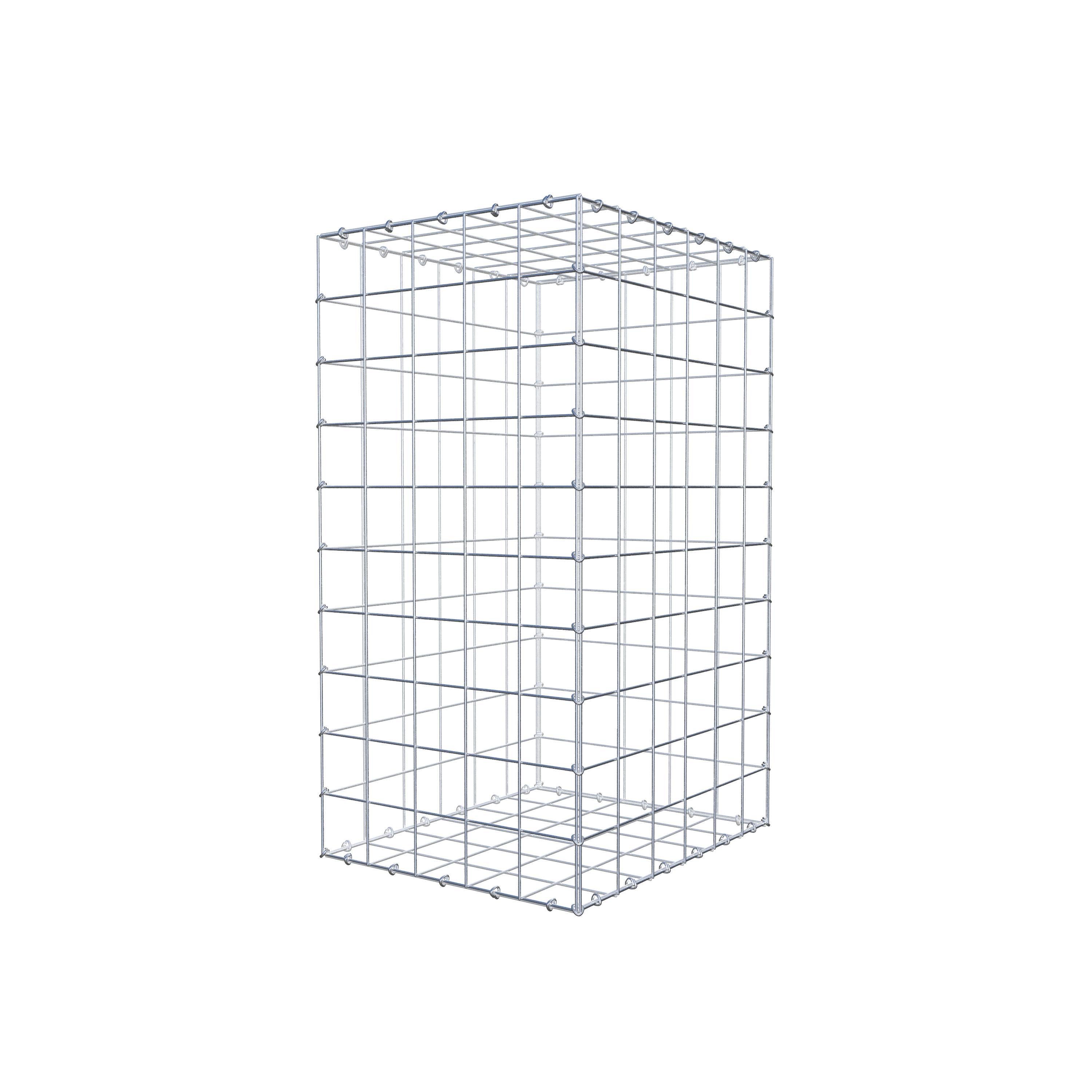 Gavión de acero galvanizado 100x60x50cm (LxAxP), malla 10 x 10cm, Anillo en C, jaula metálica para muro o jardín - 5