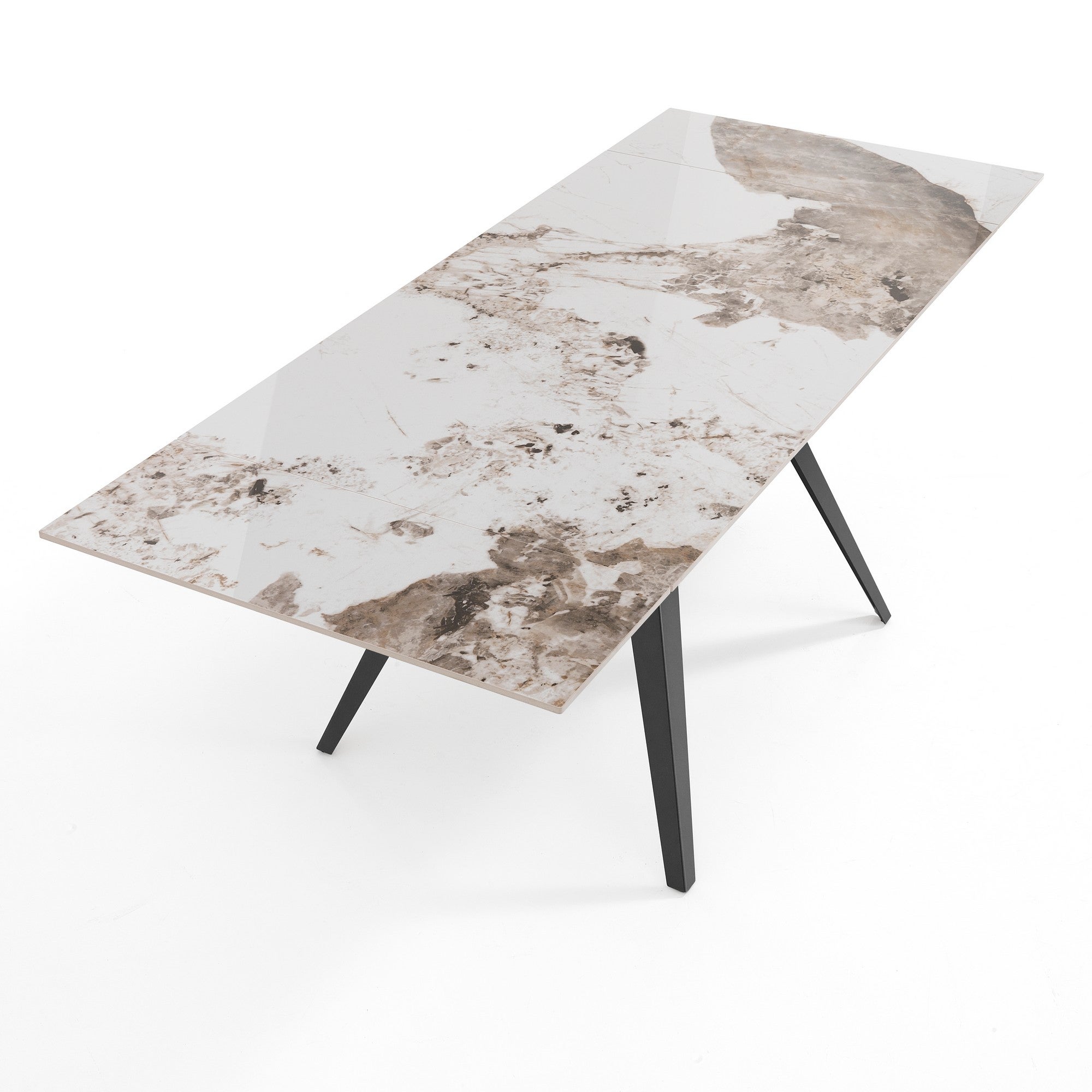 Tavolo allungabile EKA ONICE MARBLE – Acciaio Grigio opaco, ceramica Marmo Onice, H.75 L.140/200, 6/8 posti, per sala da pranzo - 4