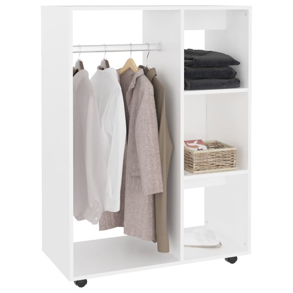 Petite armoire dressing sur roulette 1 penderie 3 étagères 80cm ...