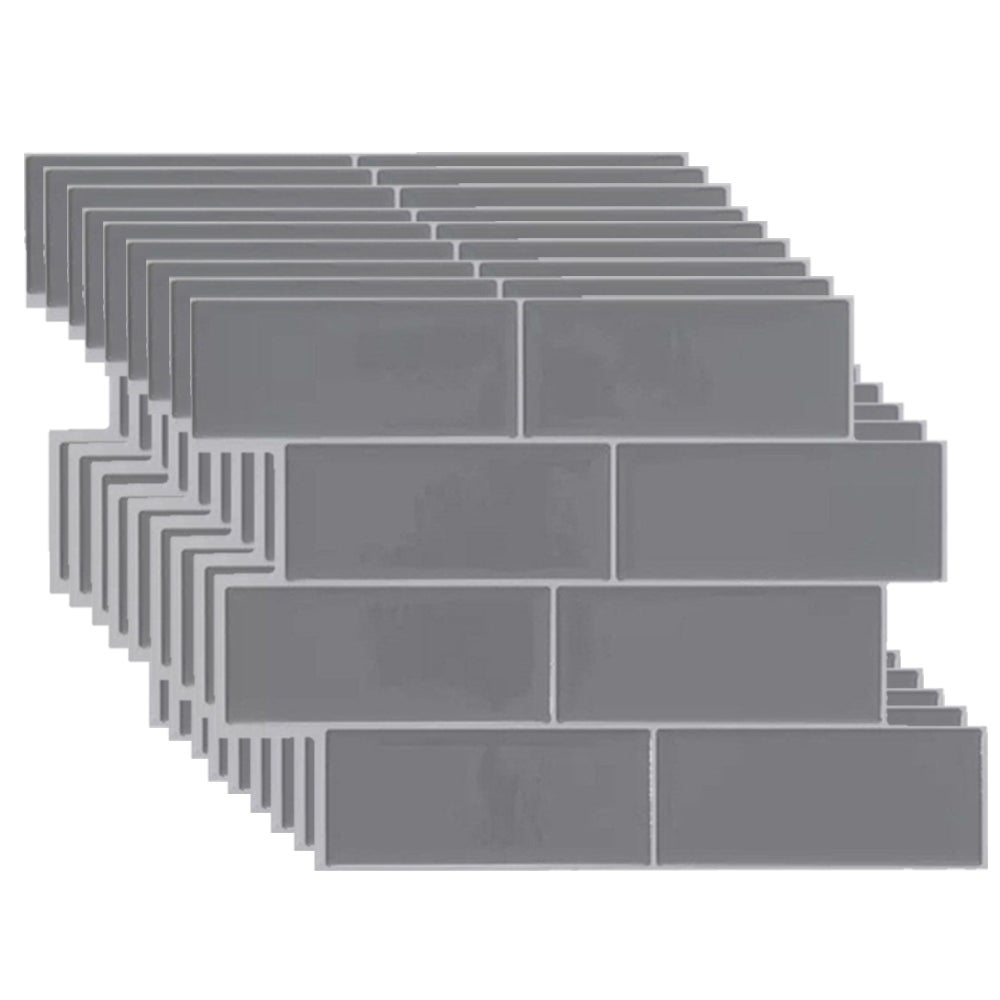 20 arkuszy płytek Peel and Stick Backsplash - Samoprzylepne płytki ścienne 3D do kuchni i łazienki - Gris