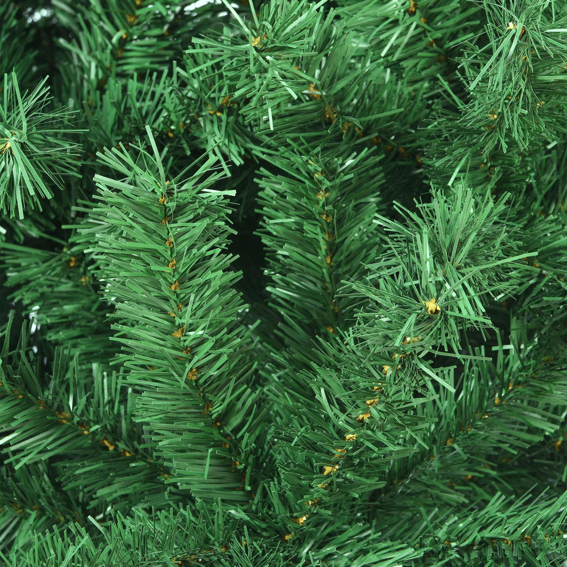 Árbol de Navidad Verde Artificial 210cm de Hoja Espumillón Arboles Soporte Metálico - 4