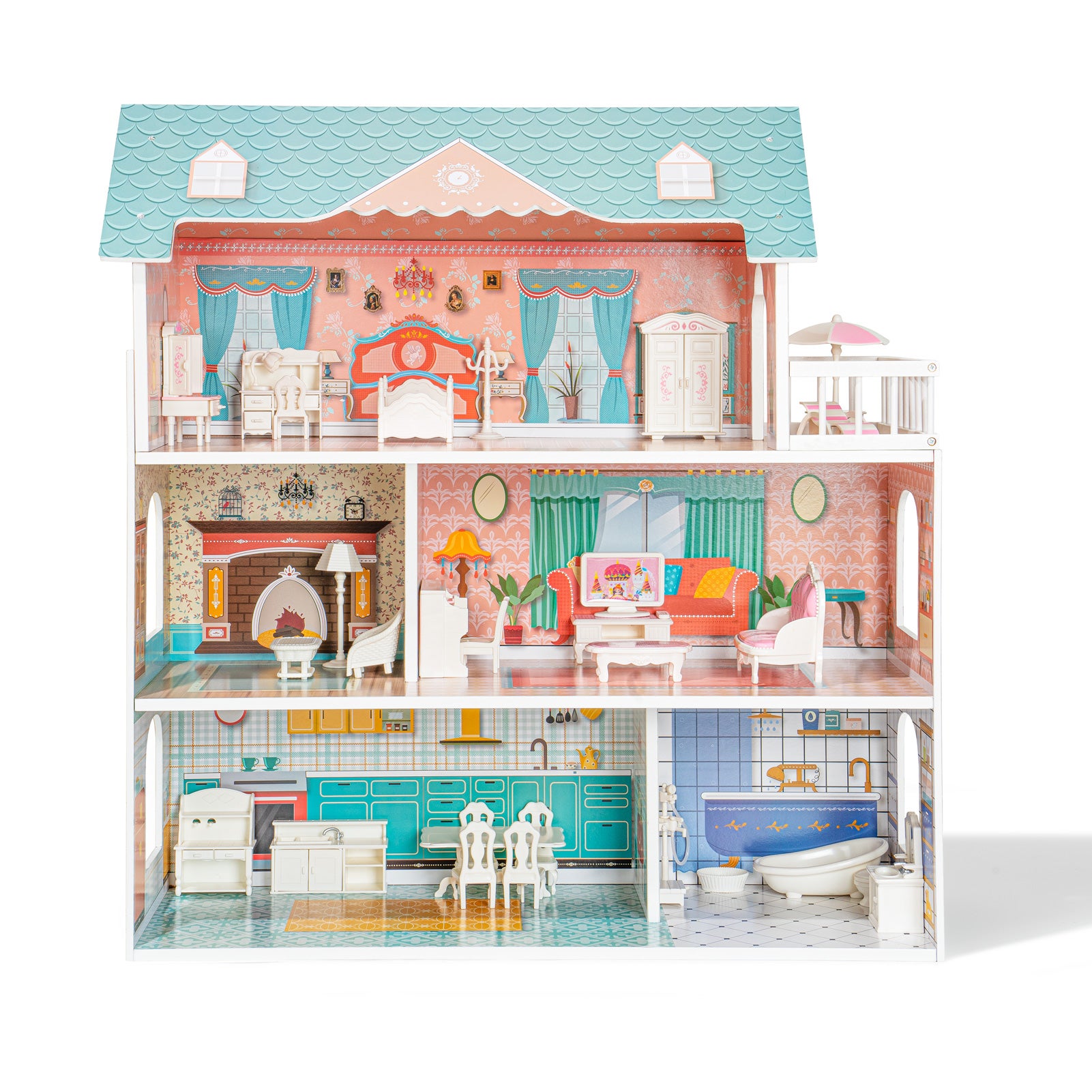 La Maison De Poupée En Bois De Lillie 4 Étages - Jeux & Jouets