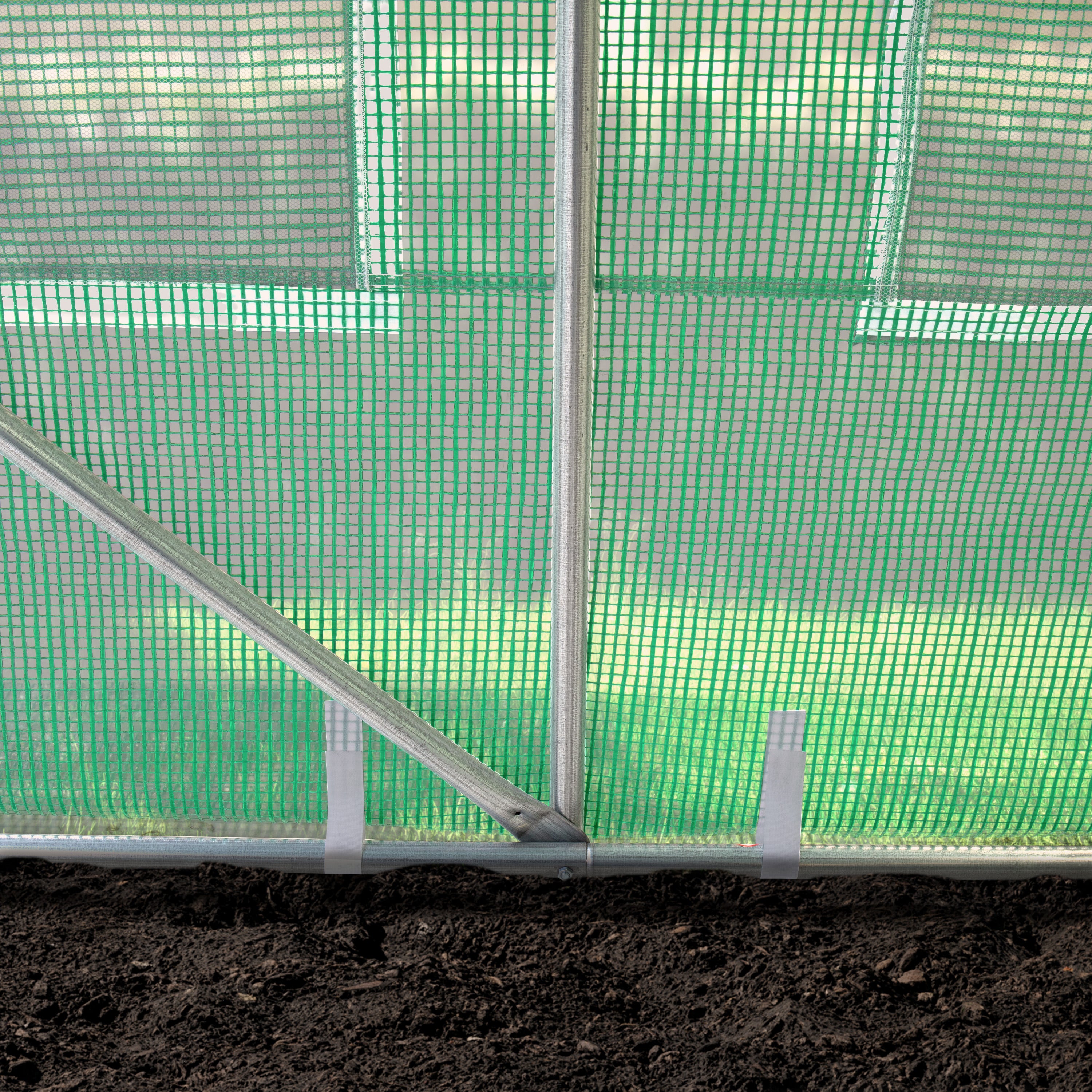 TOOLPORT Serre de Jardin Serre Tunnel Plastique Robuste 2x3m - Bâche PE 180g/m² vert transparent - 9