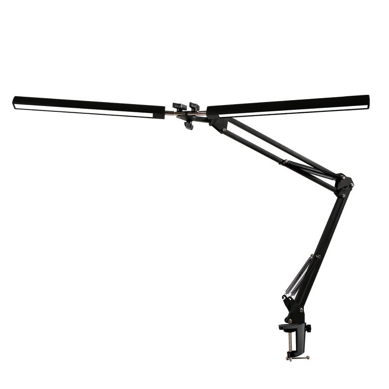 Lampa biurkowa LED – Mocna czarna lampa biurkowa LED z zaciskiem – Lampa biurkowa LED chroniąca oczy – 3 tryby oświetlenia x 10 poziomów