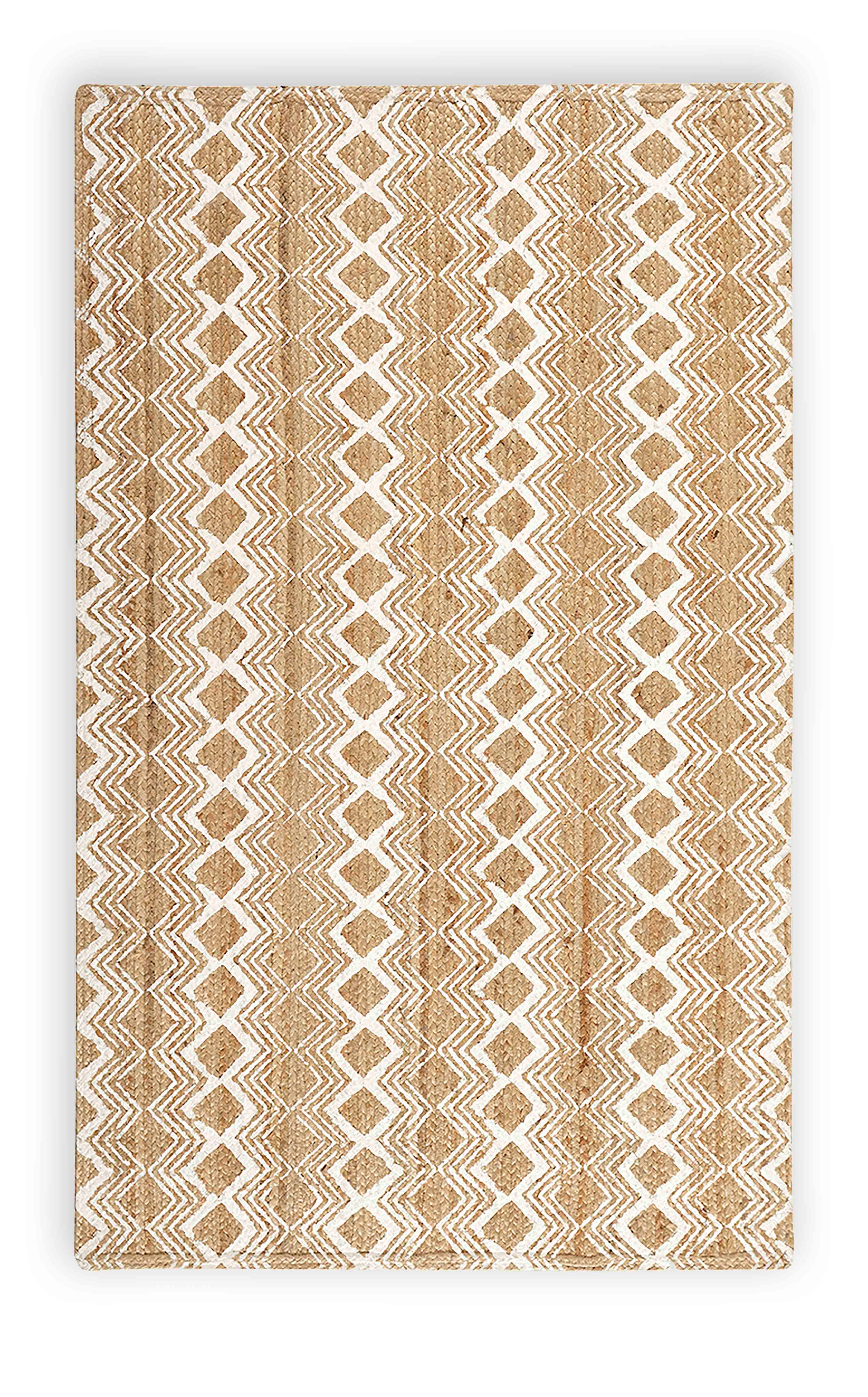 Dywan z naturalnej juty z nadrukiem BLANCO 90x150 cm – Ręcznie wykonany, elegancki i trwały