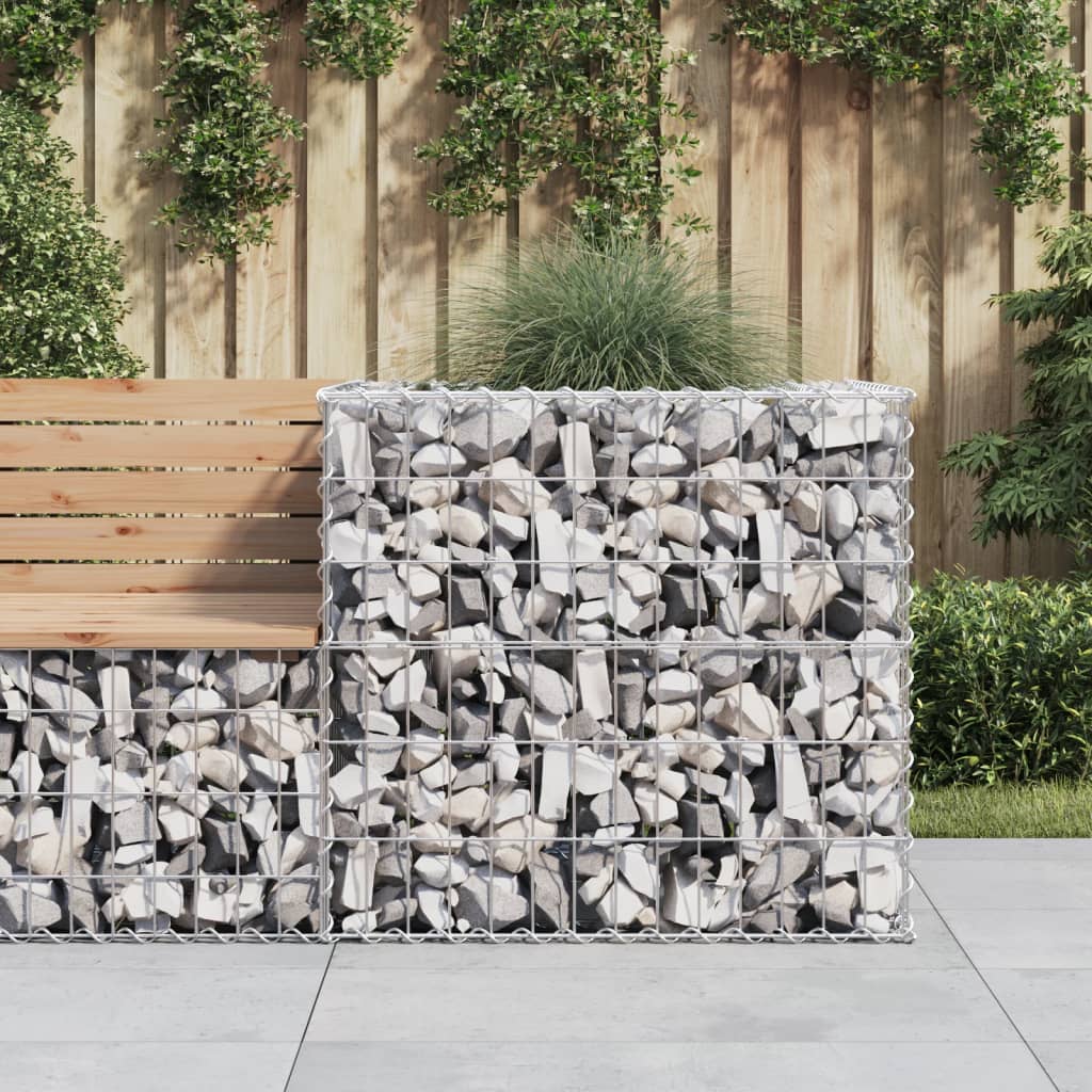 Maison exclusive - cesta de gaviones maison exclusive - erro galvanizado color plateado 70x70x65 cm