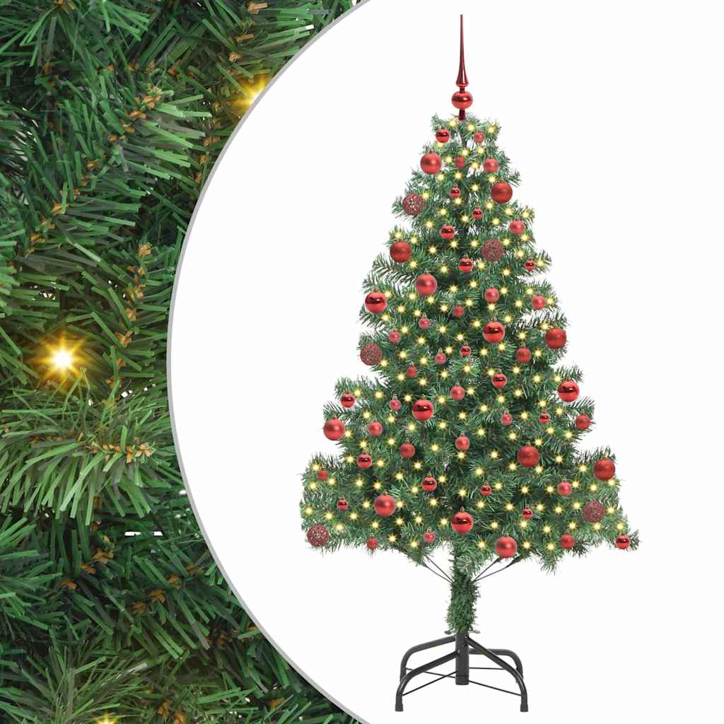 Choinka z 300 diodami LED z podstawą Zielony 180 cm PVC