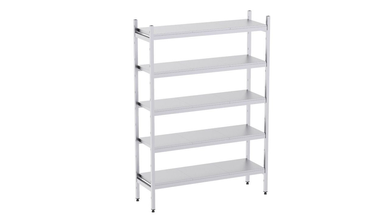 Rayonnage en acier inoxydable d'angle 1230x500 lisse 5 niveaux- DISTFORM - KIT02689 main image 0
