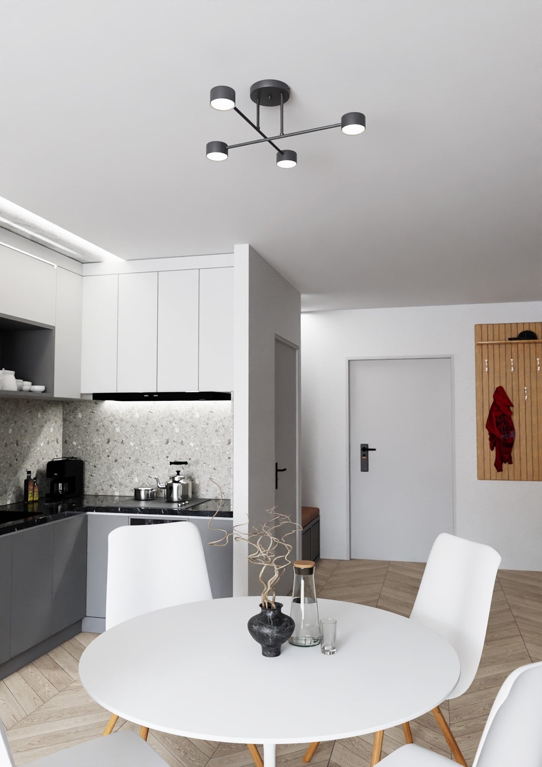 Lampa sufitowa Halo czarna 4xGX53x8W nowoczesna wym: 20 x 60 x 60 cm metal Emibig - 4